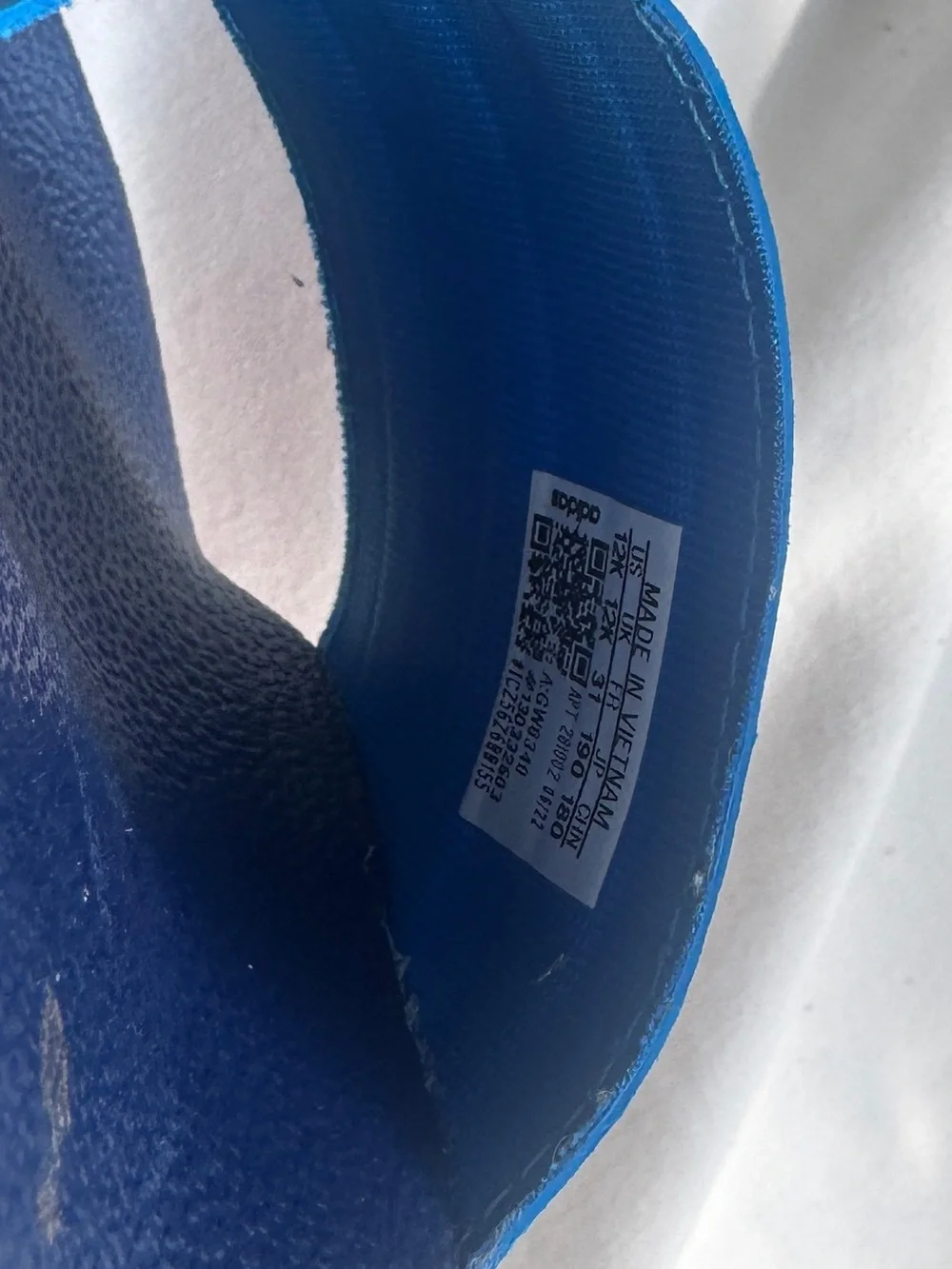 adidas Kids Slide Sandals in Navy and Blue with White Stripes